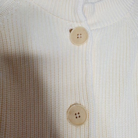 Talbots Womens Knit Cardigan Sweater Size M Button Front Cream Neutral Old Money - Picture 8 of 12
